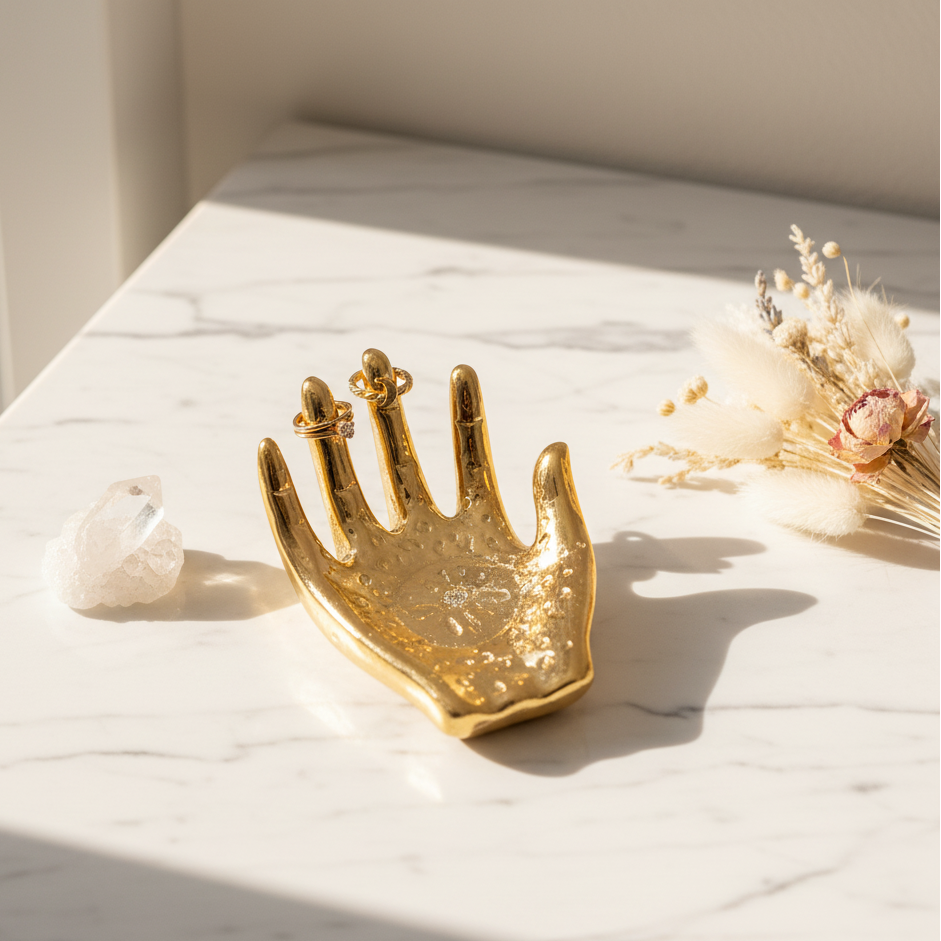 Golden Serenity Jewelry Tray