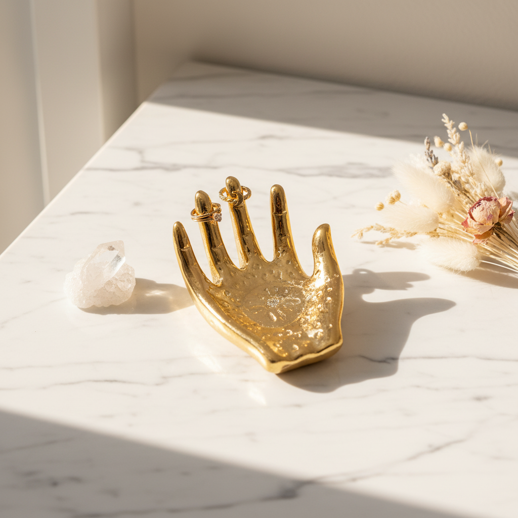 Golden Serenity Jewelry Tray